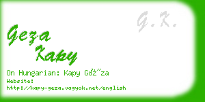 geza kapy business card
